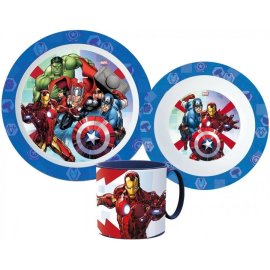Stor Sada plastového riadu Avengers s hrnčekom - 3 diely