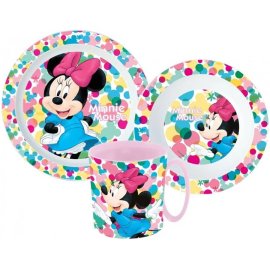 Stor Sada plastového riadu Minnie Mouse s veľkým hrnčekom - 3 diely