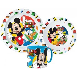 Stor Detská sada plastového riadu Mickey Mouse s hrnčekom - 3 diely