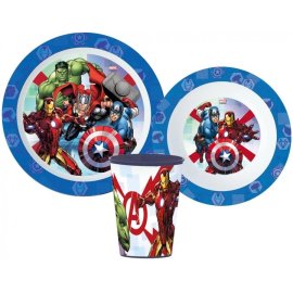 Stor Sada plastového riadu Avengers - MARVEL - s kelímkom 3 dielna súprava