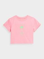 4F Dievčenské crop top tričko s potlačou - cena, porovnanie