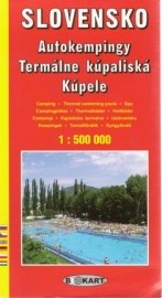 Mapa autokempingov, termálnych kúpalísk a kúpeľov SR 1:500 000