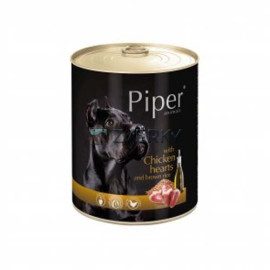 Piper Dog Konzerva Kuracie srdcia a hneda ryža 800g