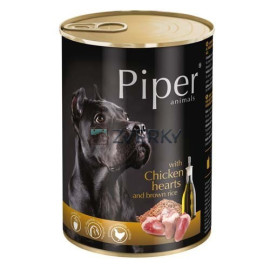 Piper Dog Konzerva Kuracie srdcia a hnedá ryža 400g