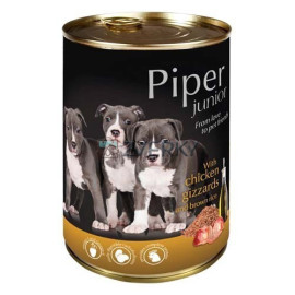 Piper Dog Konzerva Junior Kuracie žalúdky a hnedá ryža 400g