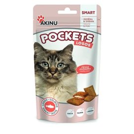 Akinu Pockets lososové vankúšiky pre mačky 40g