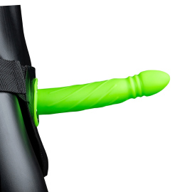 Ouch! Glow in the Dark Twisted Hollow Strap-on 8"