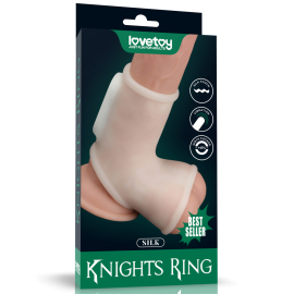 Lovetoy Vibrating Silk Knights Ring with Scrotum Sleeve