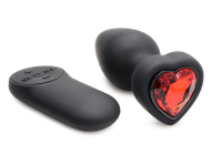 Booty Sparks 28X Silicone Vibrating Red Heart Anal Plug - cena, porovnanie