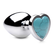 Booty Sparks Gemstones Turquoise Heart Anal Plug Large - cena, porovnanie