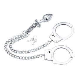 Ohmama Fetish Hand Cuffs With Chain and Anal Plug