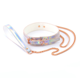 NS Novelties Cosmo Bondage Collar & Leash Rainbow