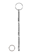 Ouch! Urethral Sounding Metal Ribbed Dilator with Ring - cena, porovnanie