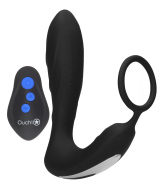 Ouch! E-stim & Vibration Butt Plug & Cock Ring with Remote - cena, porovnanie