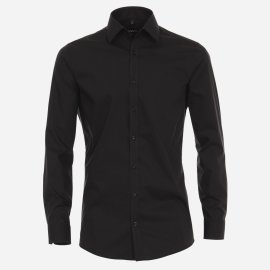 Venti Čierna pánska košeľa, rukávy 72 cm, Body fit