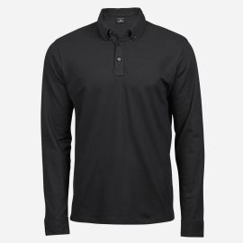 Tee Jays Čierna polokošeľa s Button-down golierom