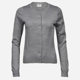 Tee Jays Svetlosivý dámsky merino cardigan