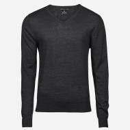 Tee Jays Tmavosivý merino sveter, V výstrih - cena, porovnanie