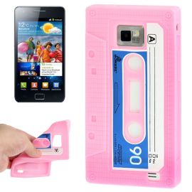 König Design Silikónové puzdro Retro Cassette pre Samsung Galaxy Galaxy S2 i9100 Pink
