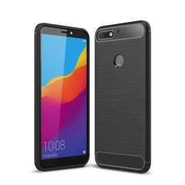 König Design Ochranný Puzdro na mobilný telefón pre Huawei Honor 7C Case Cover Carbon Optics Black