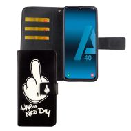 König Design Kryt na mobilný telefón Samsung Galaxy A40 Flipové puzdro s vreckom na kartu Prajem pekný deň - cena, porovnanie