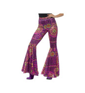 Smiffys Dámske nohavice do zvonu - hippie vzor - cena, porovnanie
