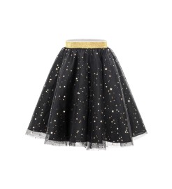 Party Deco Čierna čarodejnícka sukňa s hviezdičkami