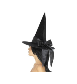 Smiffys Čarodejnícky klobúk s mašľou - čierny