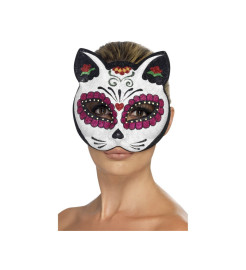 Smiffys Sugar skull maska v tvare mačacej lebky