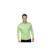 Smiffys Zeleno-biele pruhované tričko s dlhým rukávom - cena, porovnanie