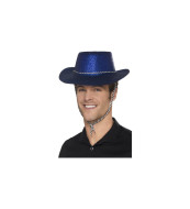 Smiffys Kovbojský klobúk - deluxe modrý Glitter - cena, porovnanie