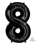 Amscan Balón fóliový "8" - čierny - cena, porovnanie