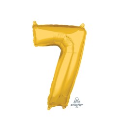 Amscan Balónik "7" stredný - zlatý