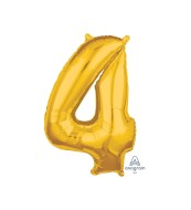 Amscan Balónik "4" stredný - zlatý - cena, porovnanie