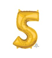 Amscan Balónik "5" stredný - zlatý - cena, porovnanie