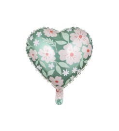 Party Deco Balón v tvare srdca zdobený kvetmi