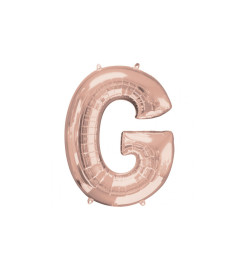 Amscan Ružovo-zlatý fóliový balónik v tvare písmena G