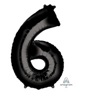 Amscan Balón fóliový "6" - čierny - cena, porovnanie