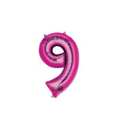 Amscan Ružový balónik v tvare čísla 9 - cena, porovnanie