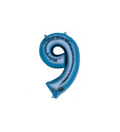 Amscan Modrý fóliový balónik v tvare čísla 9