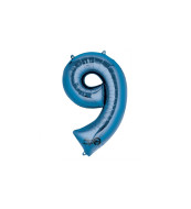 Amscan Modrý fóliový balónik v tvare čísla 9 - cena, porovnanie