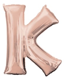 Amscan Balón "K" fóliový - ružové zlato