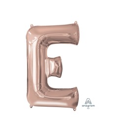 Amscan Balón fóliový Písmeno "E - ružové zlato