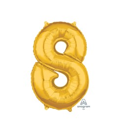 Amscan Balónik "8" stredný - zlatý