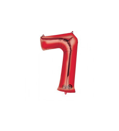 Amscan Červený fóliový balónik v tvare čísla 7