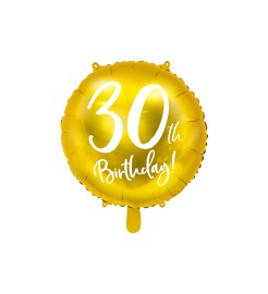 Party Deco Zlatý fóliový balónik 30. narodeniny