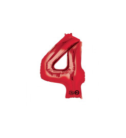 Amscan Červený balón v tvare čísla 4