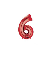 Amscan Červený balón v tvare čísla 6 - cena, porovnanie