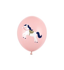 Party Deco Latexový ružový balónik s koníkom