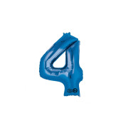 Amscan Modrý fóliový balón v tvare čísla 4 - cena, porovnanie
